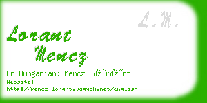 lorant mencz business card